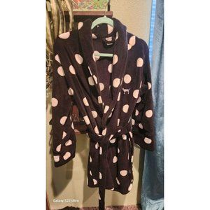 victoria secret PINK black polka dot robe